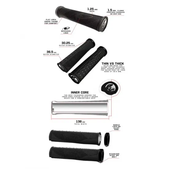 Грипсы Lizard Skins GRADIENT Lock-On, 136мм, jet black