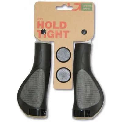 Гріпси Green Cycle GGR-513 130mm ергономічні, чорно-сірі з одним чорним замком Гріпси Green Cycle GGR-513 130mm ергономічні, чорно-сірі з одним чорним замком