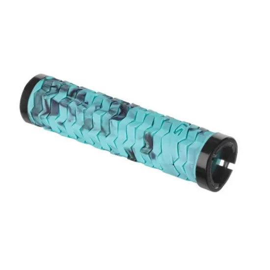 Ручки на рулевое колесо с двумя замками KLS Poison Double LockOn бирюзовый/черный