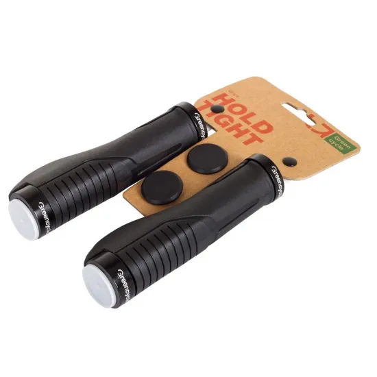 Гріпси Green Cycle GGR-522 140mm ергономічні, чорні з двома чорними замками