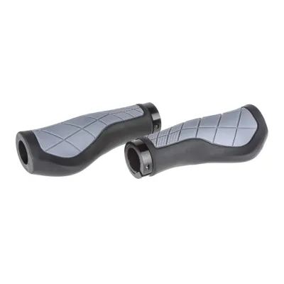 Гріпси ONRIDE Cliff, ергономічні, один замок, 135 мм, чорний/сірий