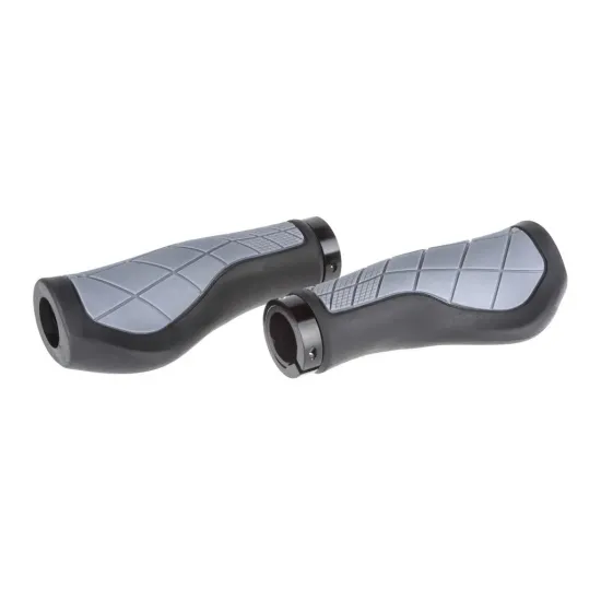 Гріпси ONRIDE Cliff, ергономічні, один замок, 135 мм, чорний/сірий