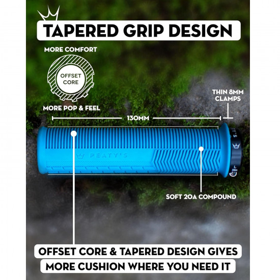Гріпси Peaty's Monarch Grip Mushroom, Thin 30>32mm, Trail Comfort, Slate