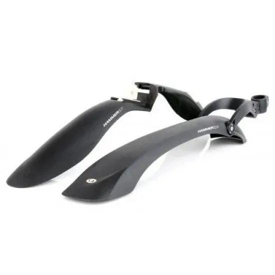 Комплект крил 24" -29" SIMPLA Hammer SDE, кріплення заднього крила хомутом на 2 болта, чорні з білими вставками