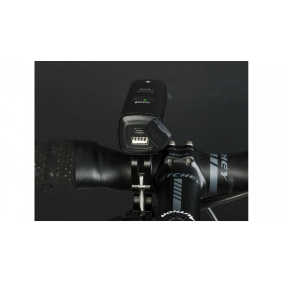 Ліхтар передній Author PROXIMA 1000 lm / HB 22-38 mm USB Alloy, чорний