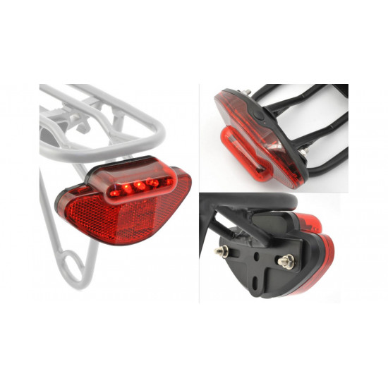 Фонарь мигалка задний Author A-Caddy 5 с красным рефлектором