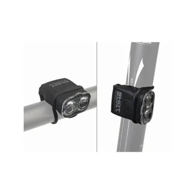 Ліхтар мигалка задній та передній Shot SILICONE W & R, чорний з червоними лінзами 12040120