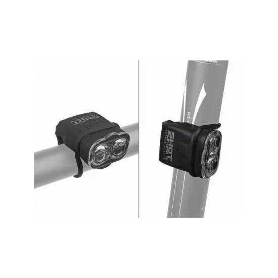 Ліхтар мигалка задній та передній Shot SILICONE W & R, чорний з червоними лінзами 12040120