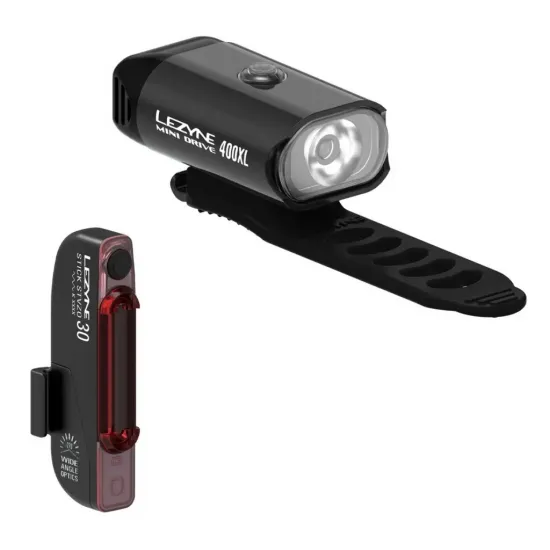 Комплект світла Lezyne MINI DRIVE 400 / STICK PAIR Чорний/Чорний 400/30 люменів Y14