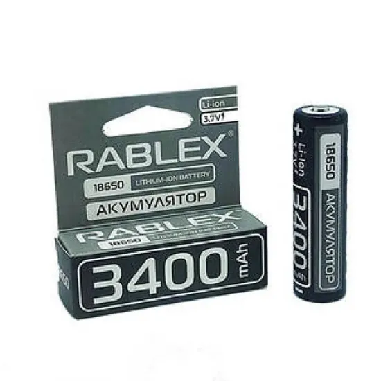 Акумулятор Rablex 18650 3400mAh (сірый)