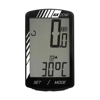 Велокомп`ютер Longus АХ-20W, 20 ф-цій, чорний