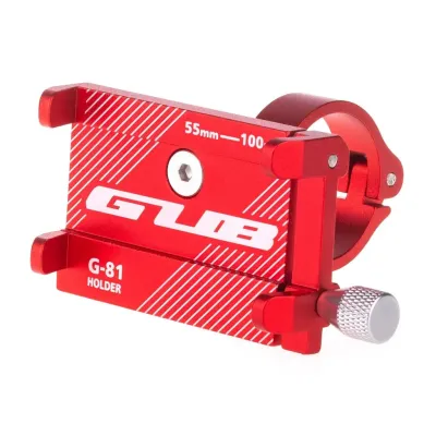 Держатель гаджета GUB G-81 на руль алюминиевый. красный