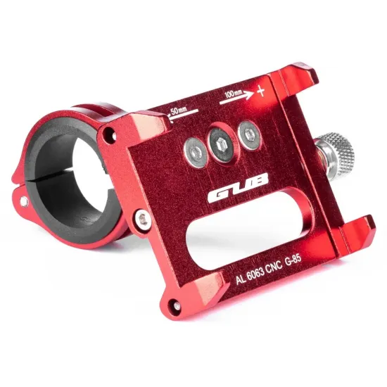Тримач гаджета GUB G-85 на кермо/винос алюмінієвий. червоний