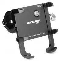 Тримач гаджета GUB PRO-3 на кермо алюмінієвий для PowerBank/телефонів у чохлах. чорний