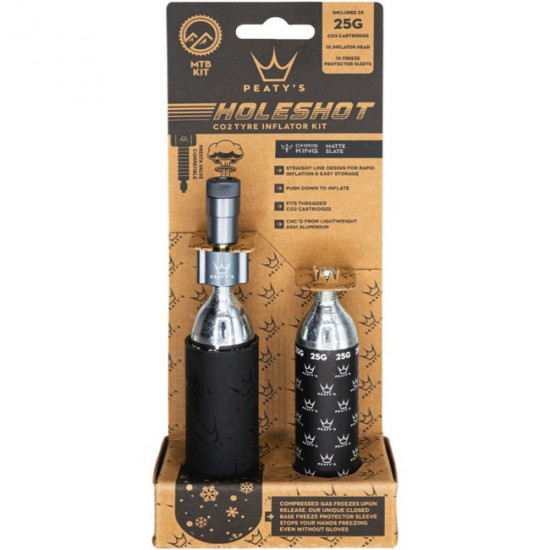 Насос Peaty's Holeshot CO2 Насос для накачування шин, MTB 25g, Slate