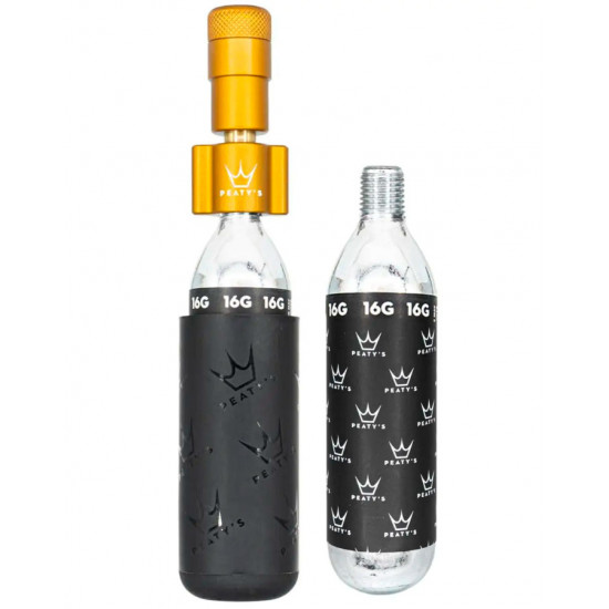 Насос Peaty's Holeshot CO2 Инфлятор шин, Дорога & Гравий 16g, Bourbon