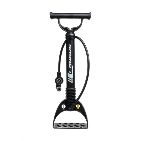 Насос Longus ONE PP, підлоговий з манометром, 120PSI, універсальний вентіль Насос Longus ONE PP, підлоговий з манометром, 120PSI, універсальний вентіль