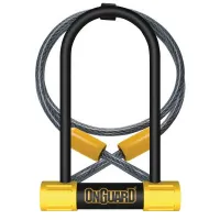 Замок U-подібний ONGUARD BULLDOG Medium DT, скоба 90 x 175мм, товщина 13мм + кабель 120см х 10мм, поворотні кріплення на раму, 4 ключа + 1 з підсв