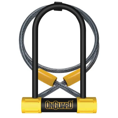 Замок U-подібний ONGUARD BULLDOG Medium DT, скоба 90 x 175мм, товщина 13мм + кабель 120см х 10мм, поворотні кріплення на раму, 4 ключа + 1 з підсв
