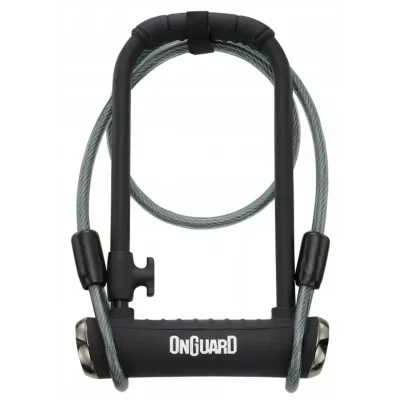 Замок U-подібний Onguard Pitbull DT розмір скоби 115 x 230мм, товщина 14мм, ,+ кабель 120см х 10мм, 4 ключа + 1 з підсвічуванням, чорний
