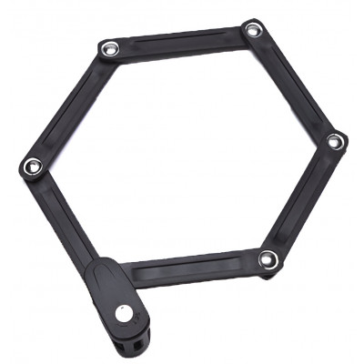 Замок Green Cycle GLK-596 складной из стальных пластин, размер 850ммх57мм, крепление в комплекте, черный