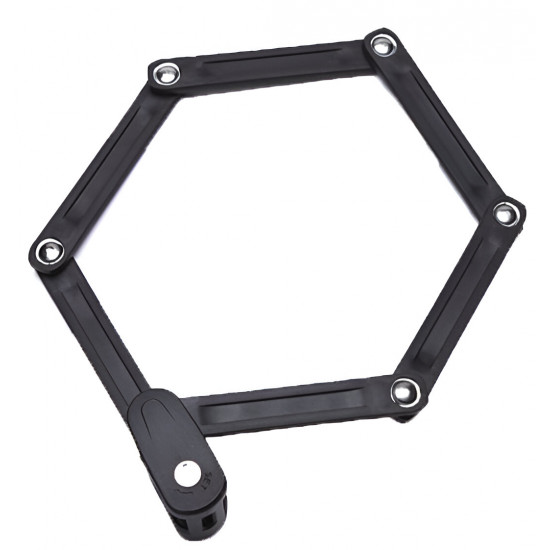 Замок Green Cycle GLK-596 складной из стальных пластин, размер 850ммх57мм, крепление в комплекте, черный