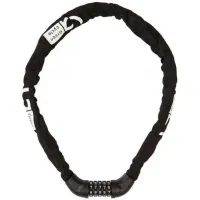 Замок Green Cycle GLK-361 цепь 6x100 с интегрированным кодовым замком на 5 знаков в текстильной обойме, черный