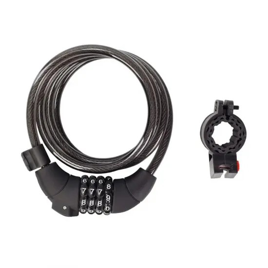 Кодовий замок Green Cycle PYM3789 (PY3127) в сіліконовій обоймі 10x150см, зміна коду, світлодіодне підсвічування циферблата, чорний + кріплення