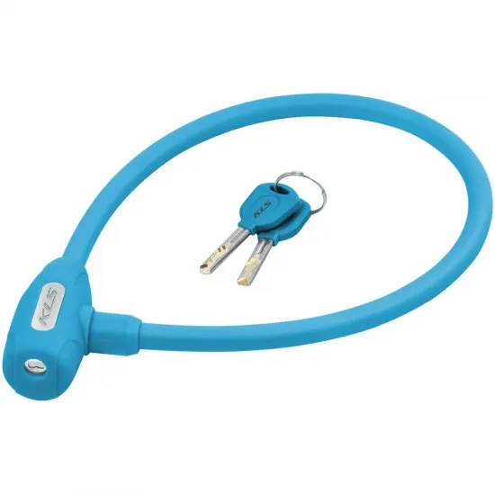 Замок тросиковый KLS Jolly голубой 12x650 мм