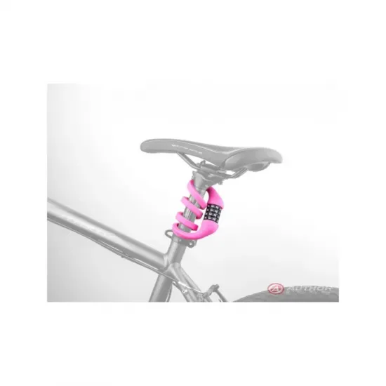 Замок тросовой ACL-77 SILICONE code 12x600mm, розовый