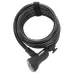 Замок ONGUARD DOBERMAN. спіральний трос 185см х 12мм, 5 ключів, поворотний тримач на раму, чорний