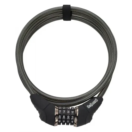 Замок ONGUARD AKITA. кодовий на 4 цифри. Трос 185см х 10мм, чорний