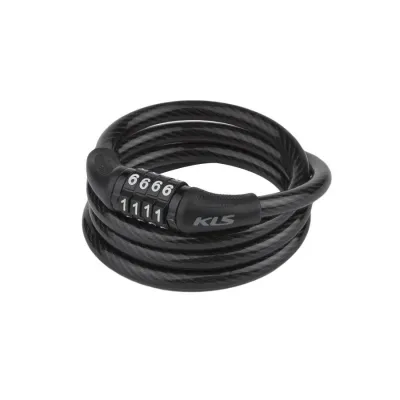 Замок тросиковий кодовий KLS Code чорний 8x1000 мм Замок тросиковий кодовий KLS Code чорний 8x1000 мм