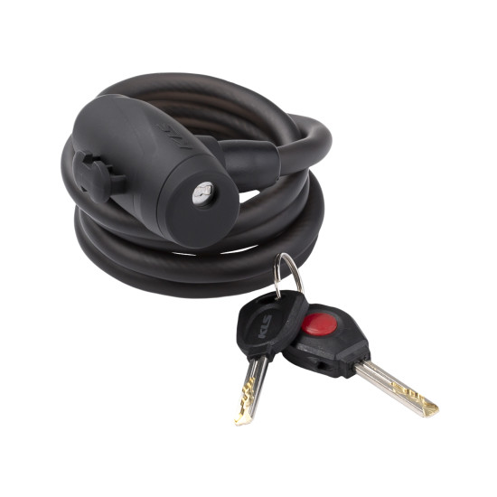Замок тросиковый KLS Coil черный 10х1800 мм