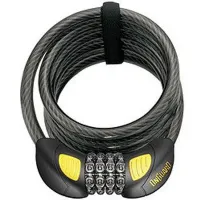 Замок ONGUARD DOBERMAN GLO кодовий на 4 цифри з LED-підсвіткою. Спіральний трос 185см х 12мм, поворотний тримач на раму