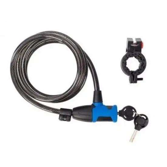 Замок на ключі Green Cycle GCL-PY2155 з обплетеним тросом 12х150см, чорний