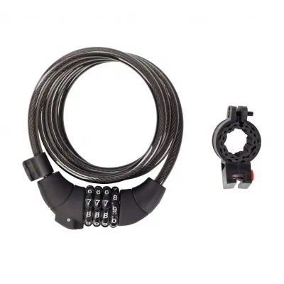 Кодовий замок Green Cycle PYM3789 (PY3127) в сіліконовій обоймі 10x150см, зміна коду, світлодіодне підсвічування циферблата, чорний + кріплення