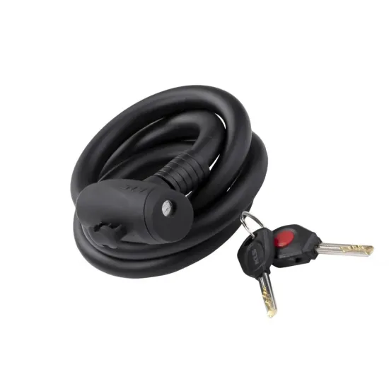 Замок тросиковий KLS Hardcoil чорний 15х1500 мм