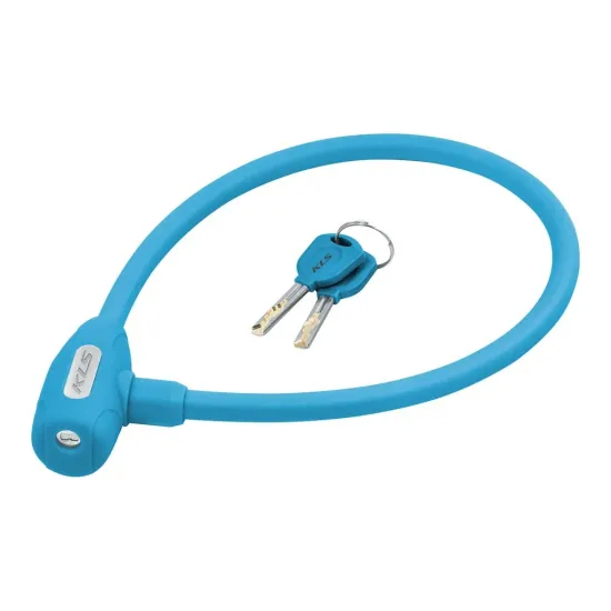 Замок тросиковий KLS Jolly блакитний 12x650 мм