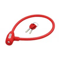 Замок тросиковый KLS Jolly красный 12x650 мм