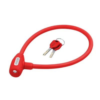 Замок тросиковий KLS Jolly червоний 12x650 мм