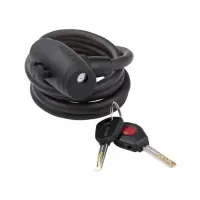 Замок тросиковий KLS Coil чорний 10х1200 мм