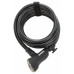 Замок ONGUARD DOBERMAN. спіральний трос 185см х 10мм, 5 ключів, поворотний тримач на раму, чорний