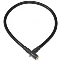 Замок OnGuard Lightweight Key Coil Cable Lock. Сталевий трос 120см х 8мм, з вініловим покриттям + 2 ключа, чорний