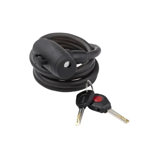 Замок тросиковый KLS Coil черный 10х1800 мм