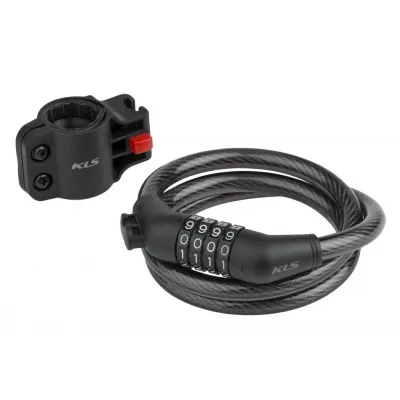 Замок тросиковий кодовий KLS Encode чорний 12x1000 мм