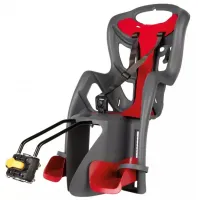 Сиденье задн. Bellelli Pepe Standart Multifix до 22кг, темно-серое с красной подкладкой