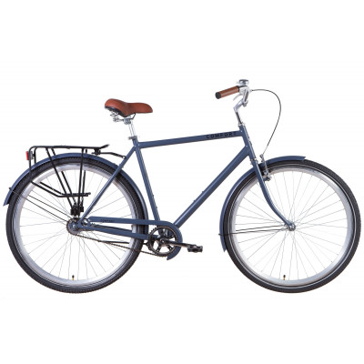 Велосипед ST 28" Dorozhnik COMFORT MALE  Velosteel  рама-22" серый с черным (м)  с багажником зад St, с крылом St  2021