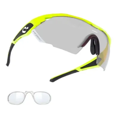Окуляри HQBC QX3, фотохромні лінзи, діоптрична вставка Clip-on, неоновий жовтий/чорний
