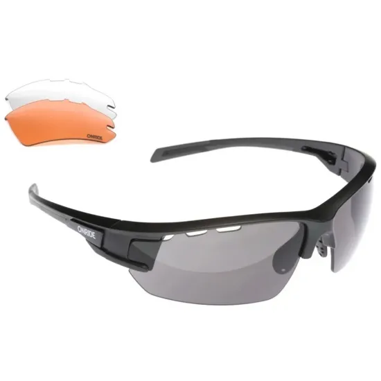 Окуляри ONRIDE Leader 40 матово чорні з лінзами: димчасті кат 3 (17%), помаранчева кат 2 (37%), проз